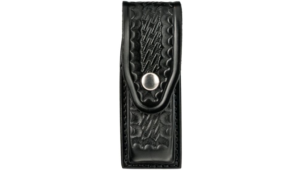 Gould &amp; Goodrich Leather Single Magazine Case, Nickel Snap - Glock 17/19/22, Black Weave, B628-7W