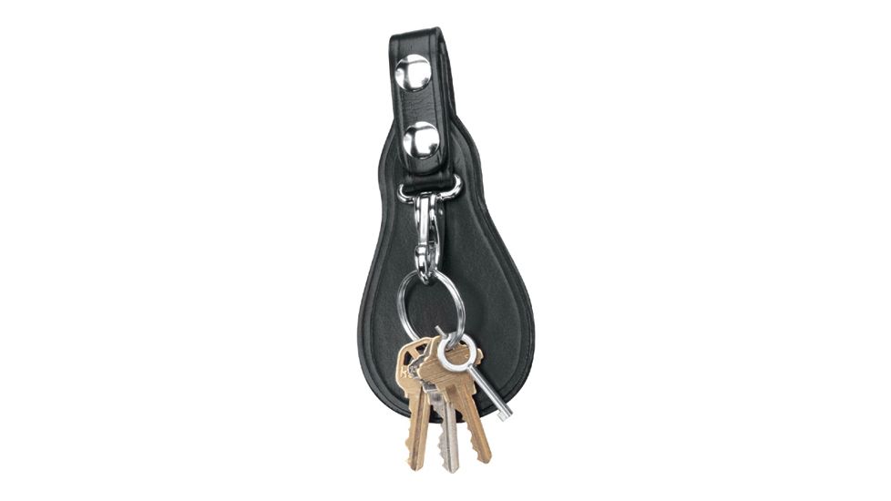 Gould &amp; Goodrich Key Strap w/Flap, Nickel, Black, B72