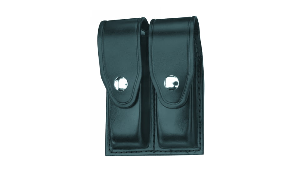 Gould &amp; Goodrich Double Magazine Case w/Snap Closure, Brass Snap - Glock 17/19, Black, B627-7BR