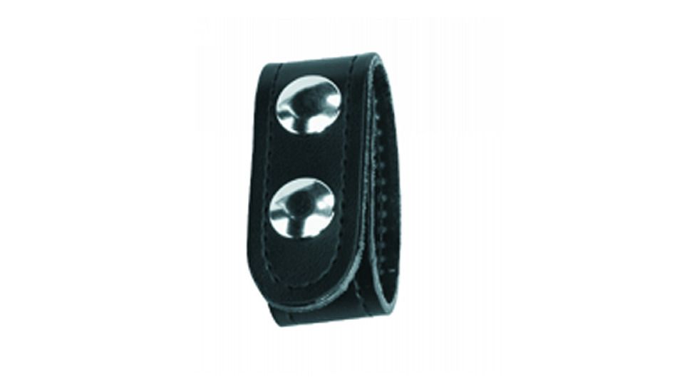 Gould &amp; Goodrich Belt Keeper, Double Snap, Nickel, Black, K76