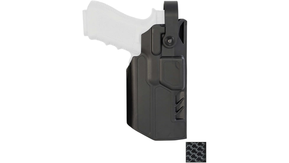 Gould &amp; Goodrich TELR Duty OWB Belt Holster, Glock 19/45 All Gens/23 Gens 3/4, No Hood, 4 Point Belt Loop, Right, Black Weave, X5000-19N-1W