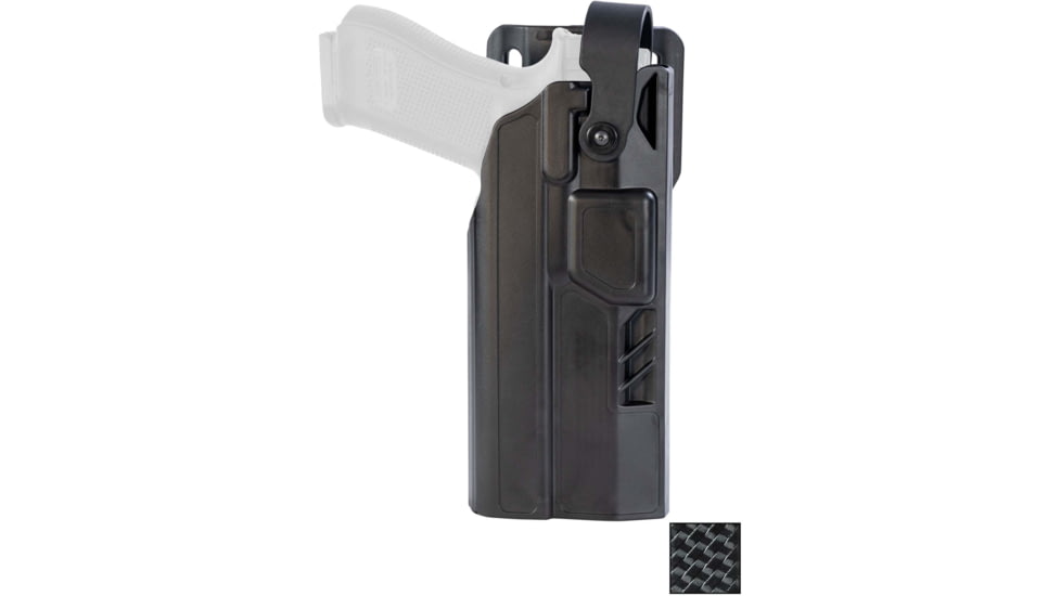 Gould &amp; Goodrich TELR X4000 Light Bearing OWB OWB Belt Holster, Glock 19/45 All Gens/23 Gens 3/4, Security Hood, Belt Loop, Optic, Right, Black Weave, X4000-19HO-1W