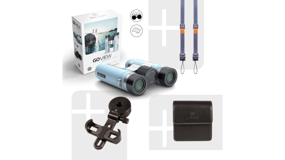 GoView ZOOMR 8x26mm Roof Prism Binoculars, Miami Blue, 4260527415923