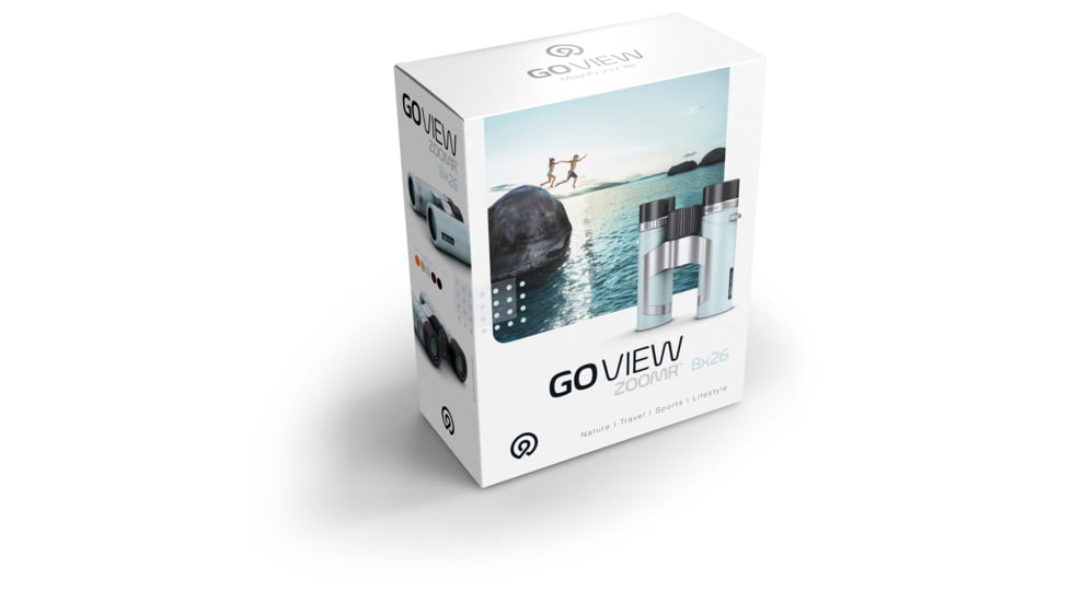GoView ZOOMR 8x26mm Roof Prism Binoculars, Miami Blue, 4260527415923