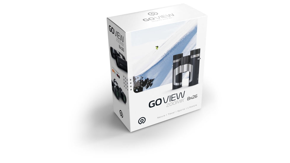 GoView ZOOMR 8x26mm Roof Prism Binoculars, Phantom Black, 4260527415909