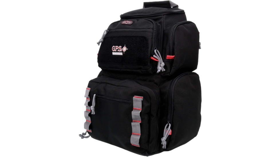 GPS Pistolero Backpack w/ Cradle For 5 Handguns, Black, GPS-1712BPB
