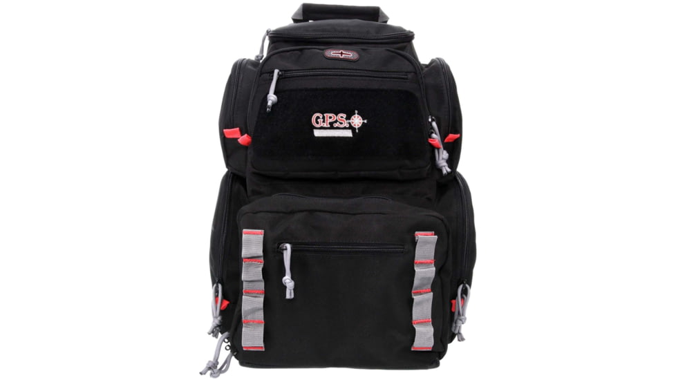 GPS Pistolero Backpack w/ Cradle For 5 Handguns, Black, GPS-1712BPB