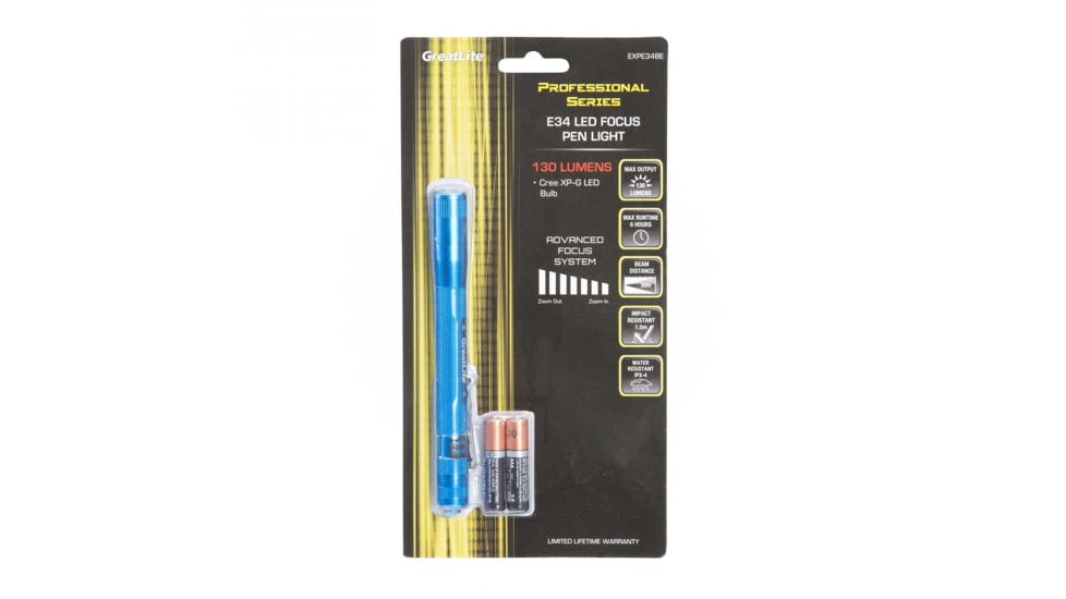Greatlite 130 Lumens E34 Focus Penlight, Blue, EXPE34BE