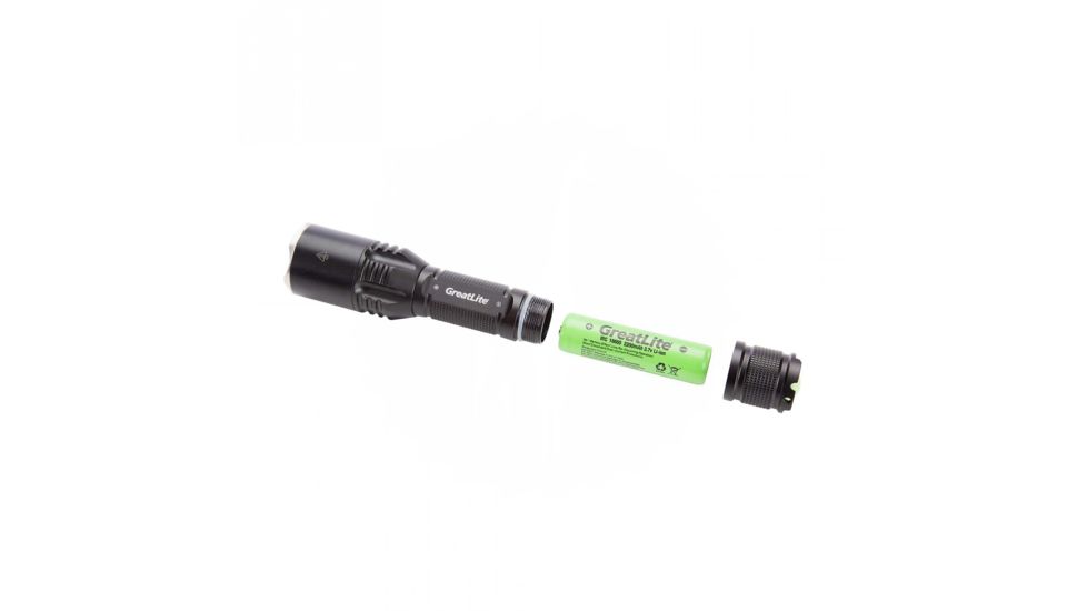 Greatlite Cree LED 400 Lumens E67-E02 Tactical Rechargeable Flashlight Kit, Black EXPE67-E02