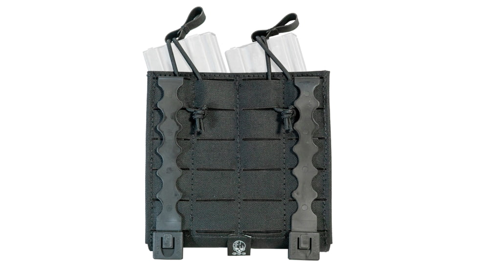 Grey Ghost Gear Double Mag Pouch, Fits AR15 Magazines, Laminate Construction, Black, Includes 2 MALICE Clips, 1086-2