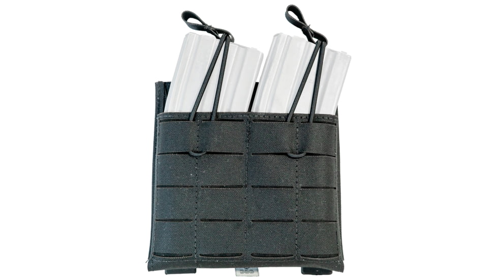 Grey Ghost Gear Double Mag Pouch, Fits AR15 Magazines, Laminate Construction, Black, Includes 2 MALICE Clips, 1086-2