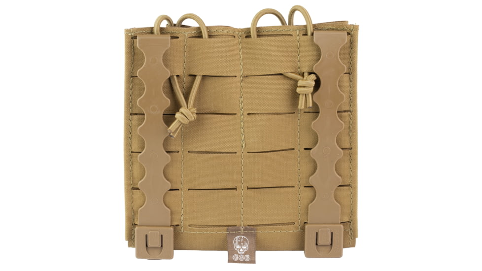 Grey Ghost Gear Double Mag Pouch, Fits AR15 Magazines, Laminate Construction, Coyote Brown, Includes 2 MALICE Clips, 1086-14