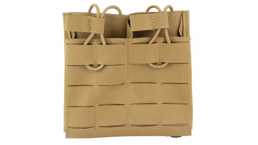 Grey Ghost Gear Double Mag Pouch, Fits AR15 Magazines, Laminate Construction, Coyote Brown, Includes 2 MALICE Clips, 1086-14