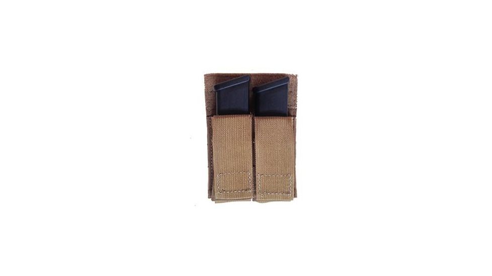 Grey Ghost Gear Double Pistol Mag Pouch, MALICE Clips for MOLLE/PALS, Coyote Brown 1019-14