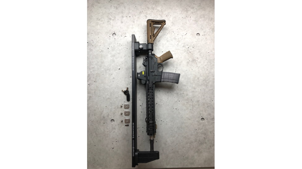 Grey Man Tactical Locking Rifle Rack Kit w/Raptor Rail Buffer Tube, Black, R-WM-07