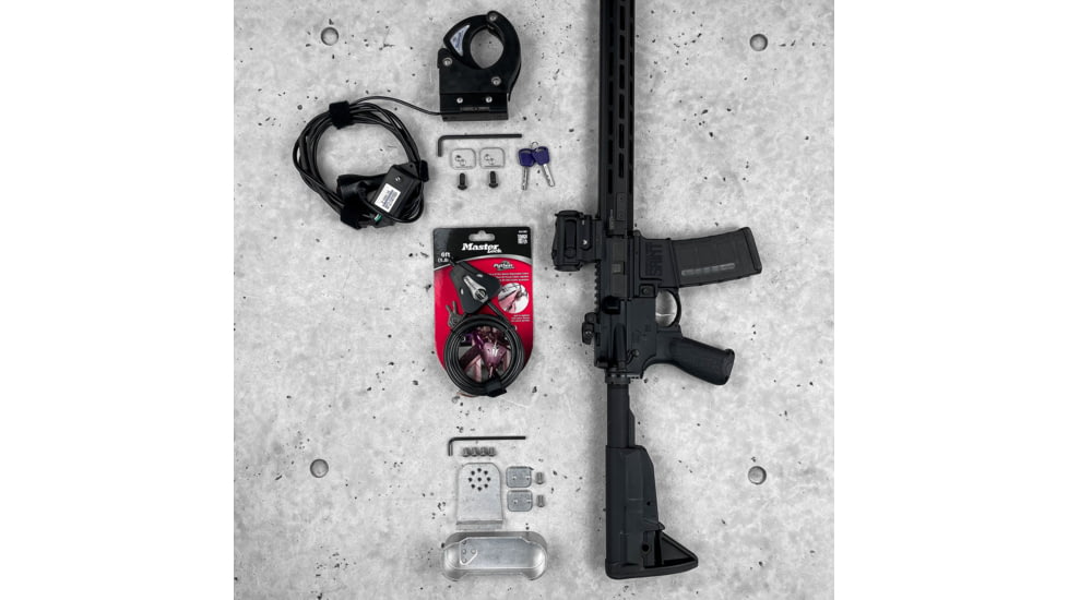 EDEMO Grey Man Tactical Locking Rifle Rack Kit w/SC-6, Standard Buttstock Cup Kit, Black, 000012, EDEMO1