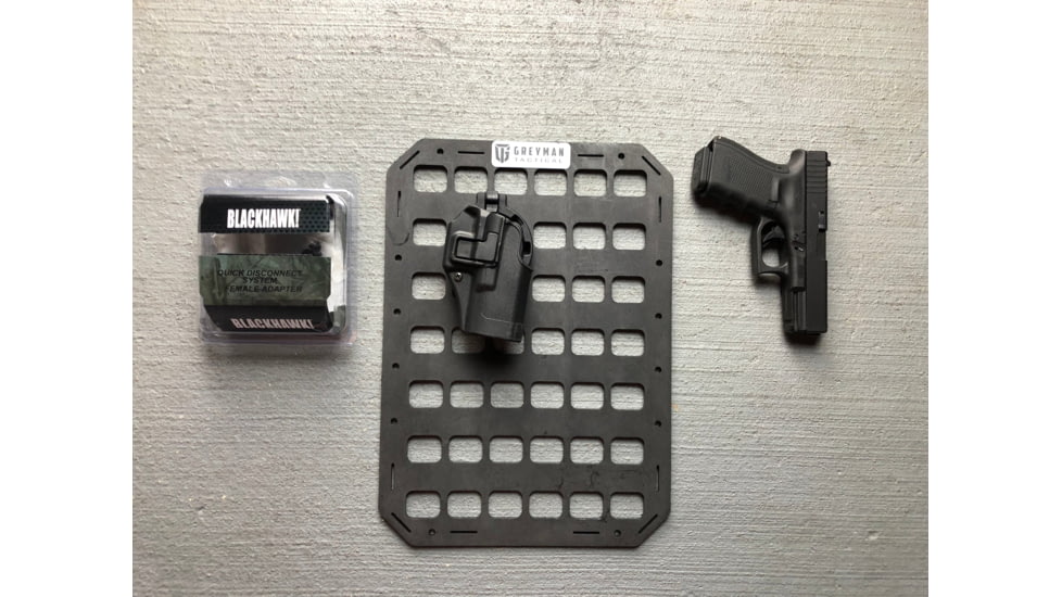 Grey Man Tactical RMP Backer Plate, Blackhawk Holster Integration Pair, Black, 000136
