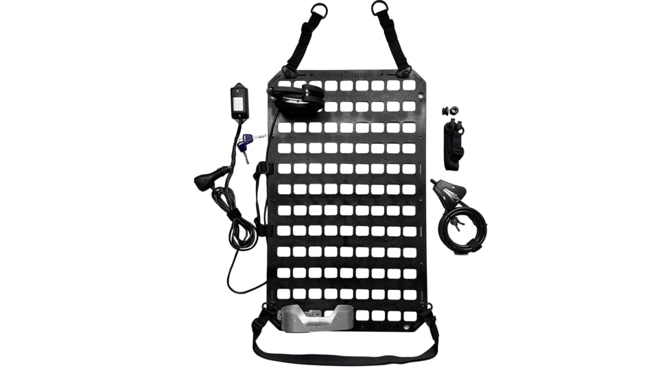 Grey Man Tactical Vehicle Locking Rifle Rack w/SC-6 Mount, Push Button Straps, 15.25 x 25 RMPX, XL Buttstock Cup Kit, Black, GMT-RMP-28-07-08-09