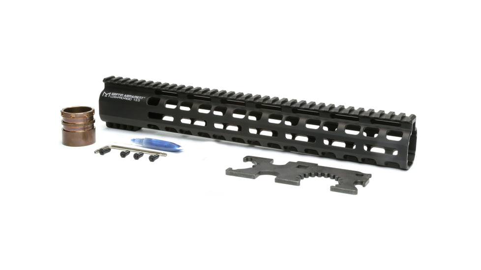 Griffin Armament Low Pro Rigid M-Lok Rail, 13.5in, Black, Large, LPR135