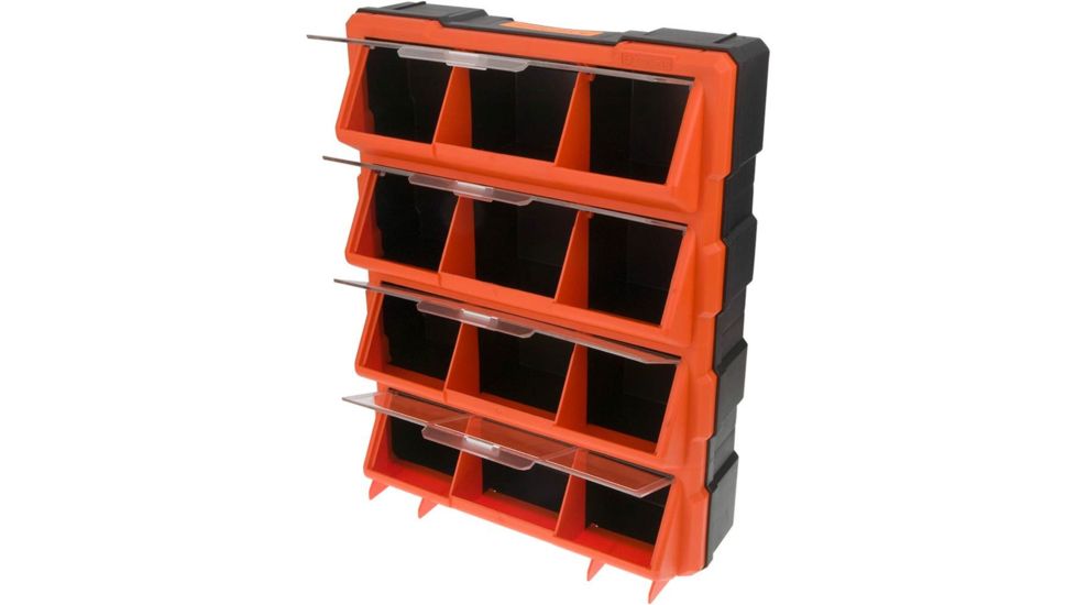 Grizzly Industrial 12 Compartment Storage Bin with Clear Cover T26801