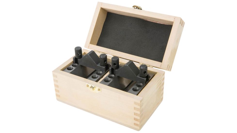 Grizzly Industrial 90 V-Blocks w/ Clamp Set - 2-1/2in. x 2-1/2in. x 2in. G9816