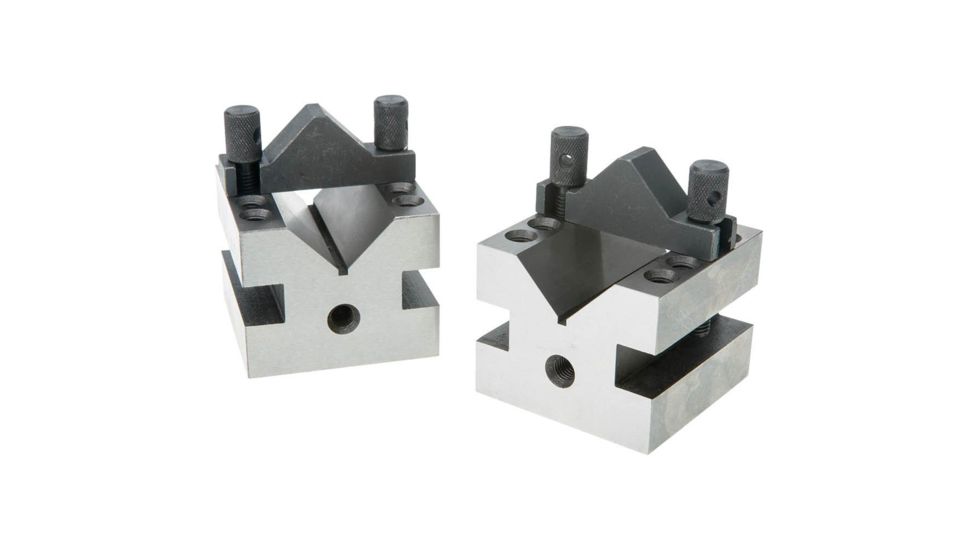Grizzly Industrial 90 V-Blocks w/ Clamp Set - 2-1/2in. x 2-1/2in. x 2in. G9816