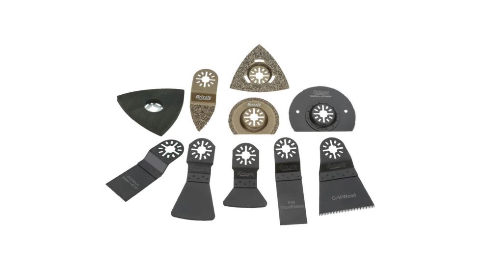 Grizzly Industrial Expanded Kit for Oscillating Multi-Tools, 10 pc. T27939
