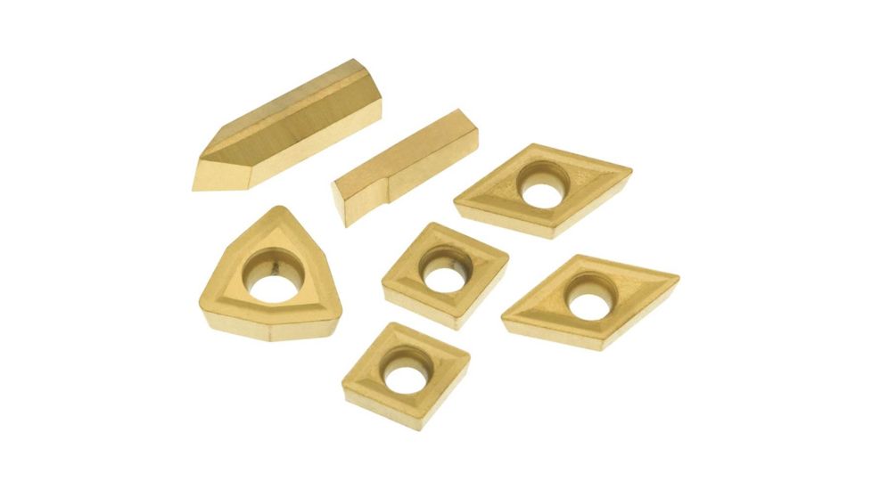 Grizzly Industrial K20 TiN Insert Set (7) for T10293 - Cast Iron T23901