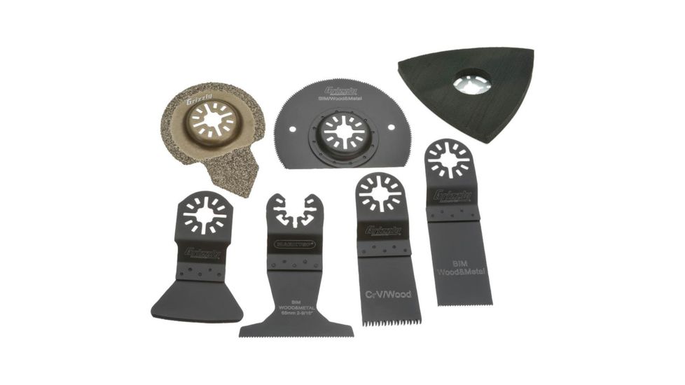 Grizzly Industrial Kit for Oscillating Multi-Tools, 7 pc. T27940