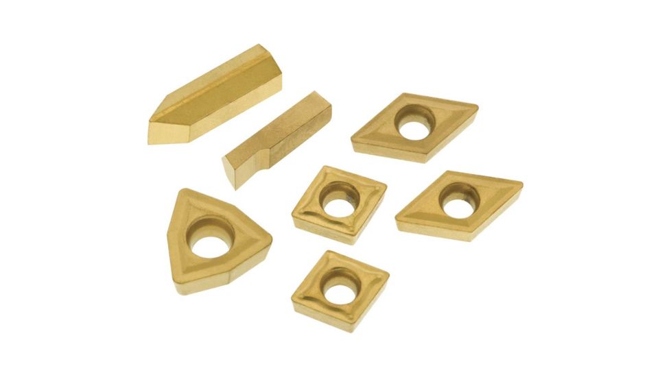 Grizzly Industrial P10 TiN Insert Set (7) for T10294 - Machined Steel T23904