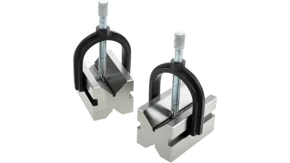Grizzly Industrial V-Block Pair w/ Clamps 2-3/4in. H5611