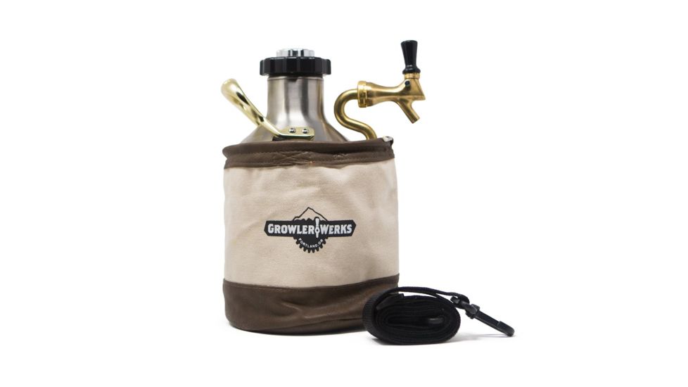 Growlerwerks Carry Bag for uKeg 128 oz Pressurized Growler, Khaki GWA1008-01