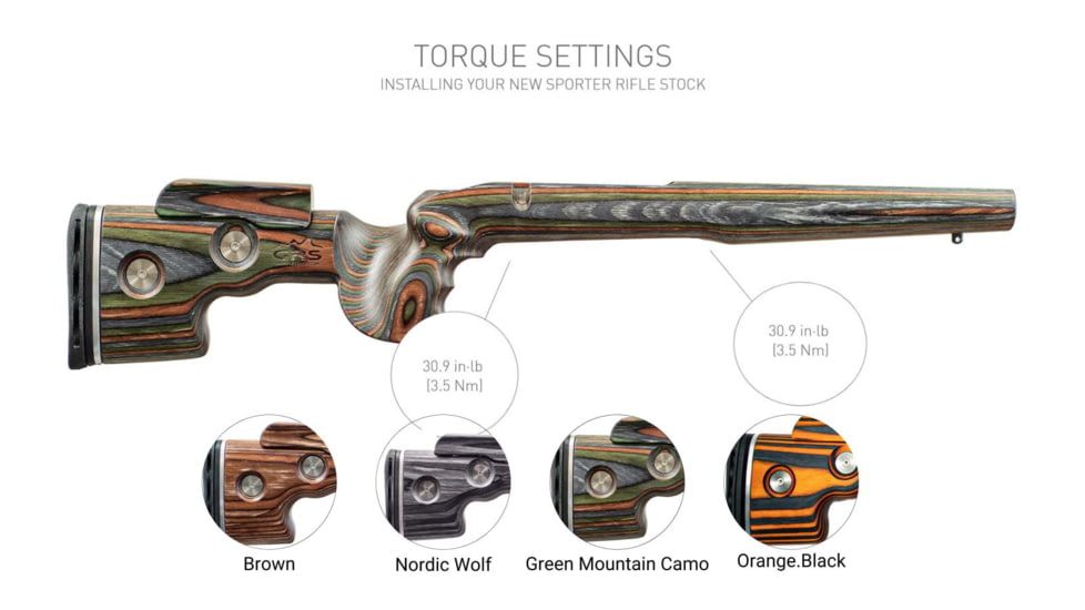 GRS Rifle Stocks Sporter Rifle Stocks, Tikka T3/T3X, Left Hand, Green Mountain Camo, GRS103505