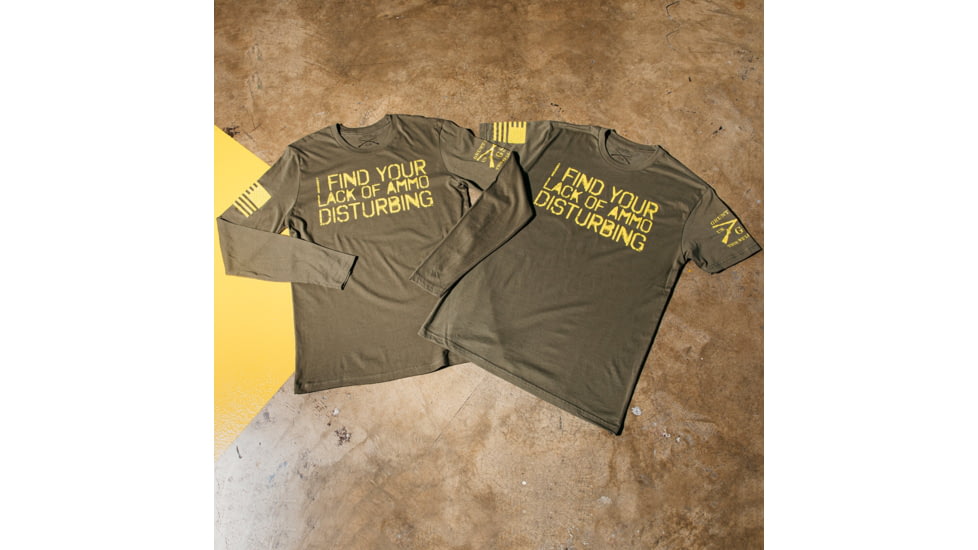 Grunt Style Lack of Ammo Long Sleeve T-Shirt - Mens, Military Green, 2XL, GS4244-2XL
