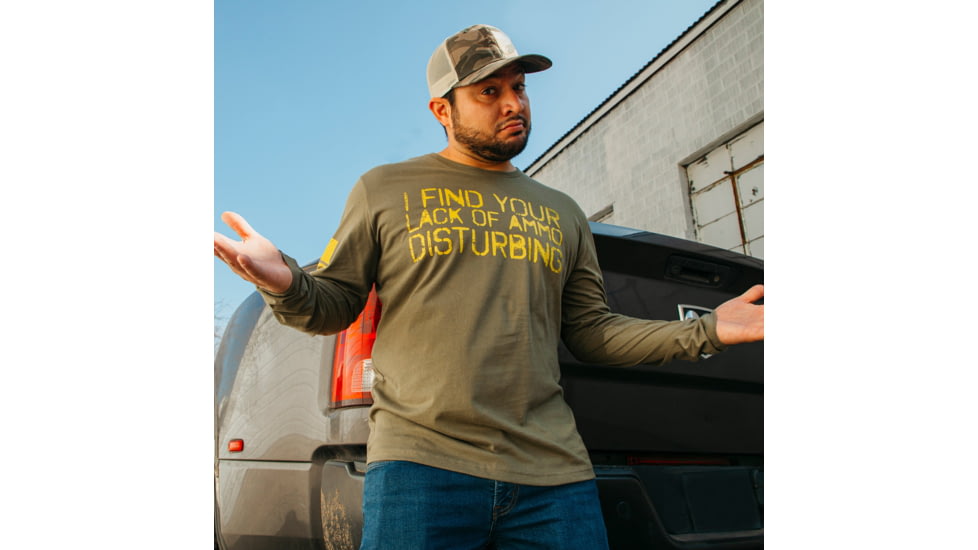 Grunt Style Lack of Ammo Long Sleeve T-Shirt - Mens, Military Green, 2XL, GS4244-2XL