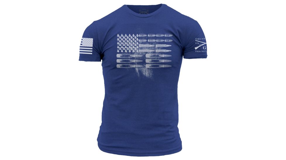 Grunt Style Men's Ammo Flag Tee Shirt, Royal, XL DW1165-XL