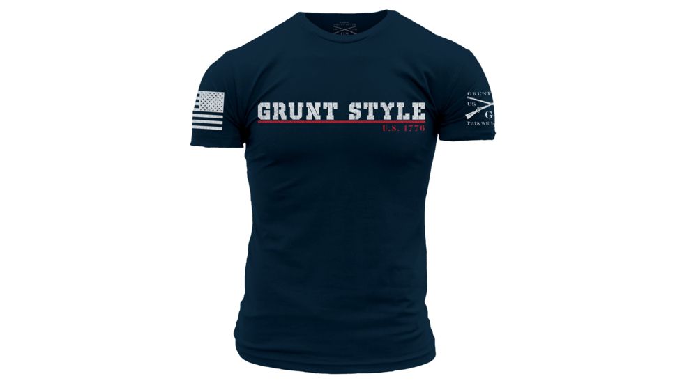 Grunt Style Men's Collegiate Tee Shirt, Navy, Large GS2078-L