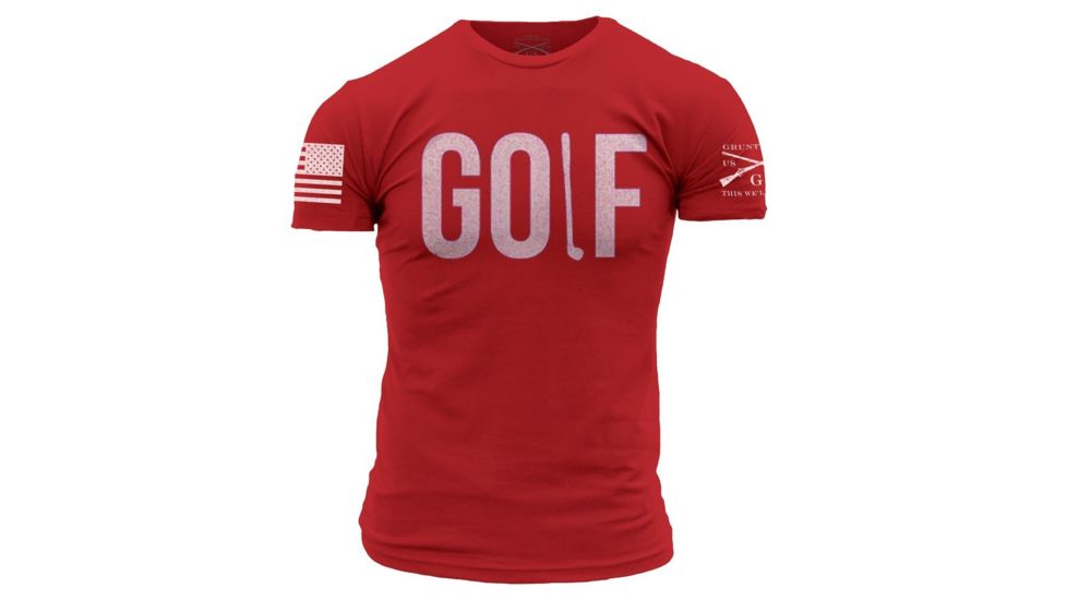 Grunt Style Men's The Golf  Tee Shirt, Red, Large GS1555-L