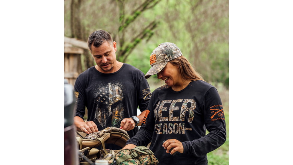 Grunt Style Realtree Edge American Spartan Long Sleeve T-Shirt - Mens, Black, Small, GS4395-S