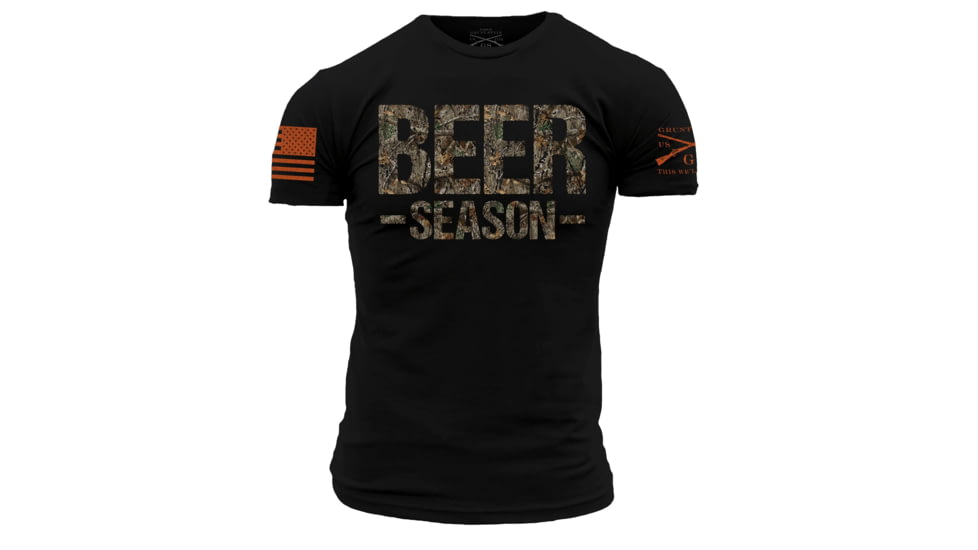 Grunt Style Realtree Edge Beer Season Short Sleeve T-Shirt - Mens, Black, Large, GS2944-L