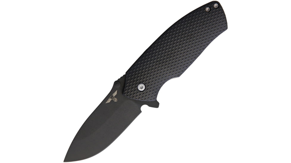 GTI Delta Lock Black Folding Knife, 3.25 black oxide coated CTS-BD1 stainless blade, Black textured titanium handle, GTI02 DELTA LOCK FOLDER BLACK