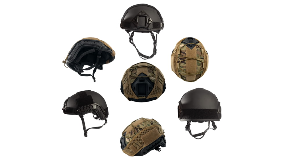 Guard Dog Body Armor FAST Ballistic Helmet, Level IIIA w/ Multicam Helmet Cover, Universal Medium-Large, Black, FAST-HELMET-U