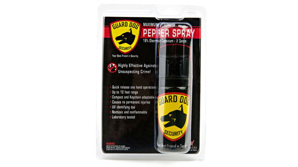 Guard Dog Security 2oz 18% OC Flip-Top Pepper Spray w/ Clamshell, BLACK PS-GDOC18FG-2C