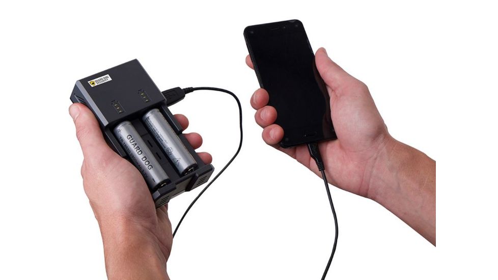 Guard Dog Security Dual Smart Battery Charger With USB Input, Black TL-GDCHSM1