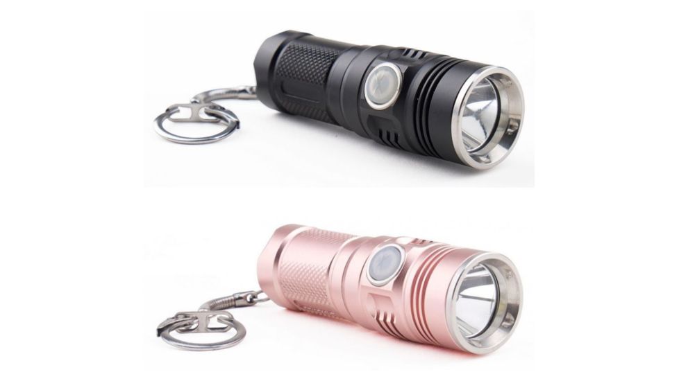 Guard Dog Security Forte 280 Lumen Keychain Flashlight, Black, Pink