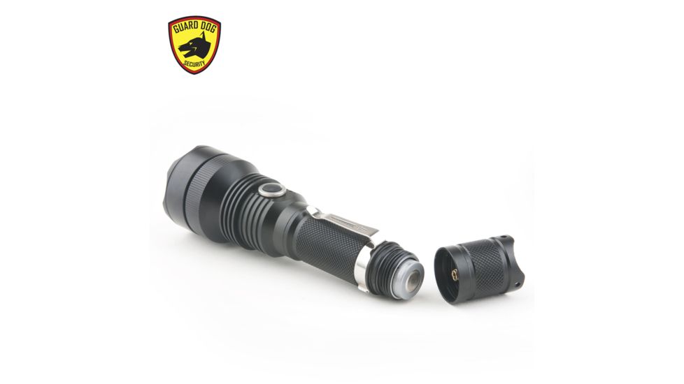 Guard Dog Security Xcess- 550 Lumen Waterproof Tactical Flashlight, 4 Functions, Customized Dimmer, Black TL-GDX550