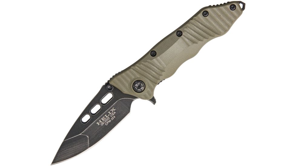 Guardian Tactical Helix Combat Folder OD Green Folding Knife,4in,CPM-154 Steel,Drop Point,Dark Stonewash,OD Green,G10 Handle GT38611