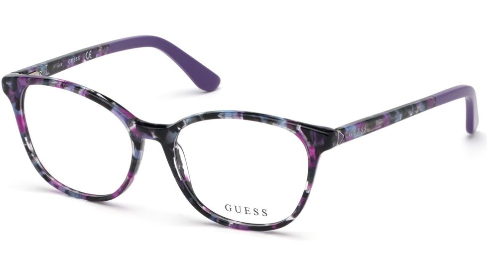 Guess GU2698 Progressive Prescription Eyeglasses - Violet Frame, 52 mm Lens Diameter GU269852083