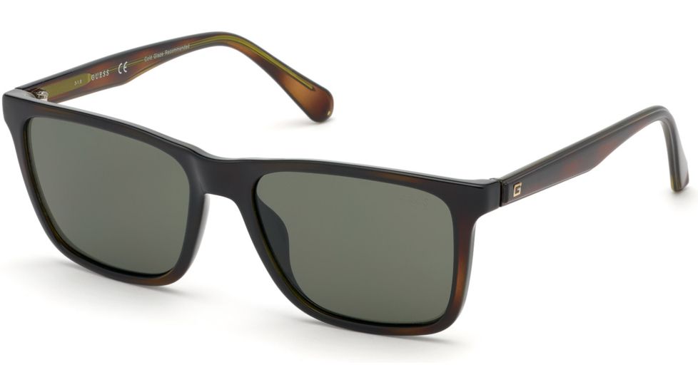 Guess GU6935 Sunglasses - Dark Havana Frame Color, Green Lens Color
