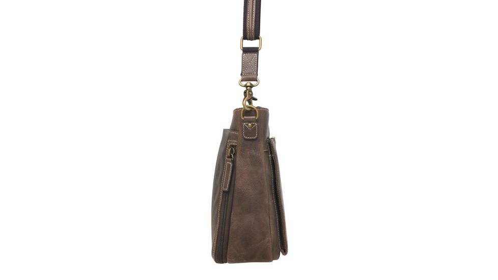 Gun Tote'n Mamas Concealed Carry Slim X-Body, Distressed Leather, Brown, GTM-CZY/98